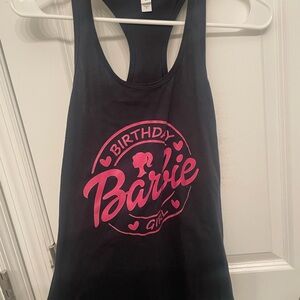 Birthday Barbie Girl Tank Top - Black and Pink